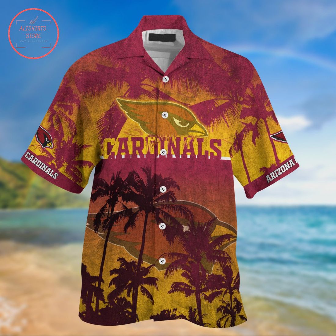 Arizona Cardinals Palm Hawaiian Shirt