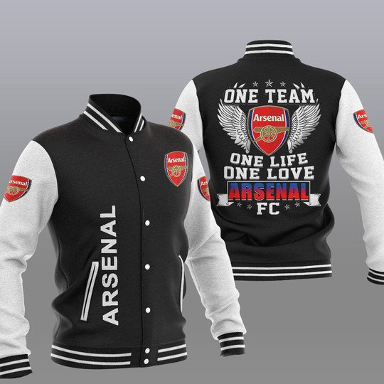 Arsenal One Team One Life One Love Baseball Jacket
