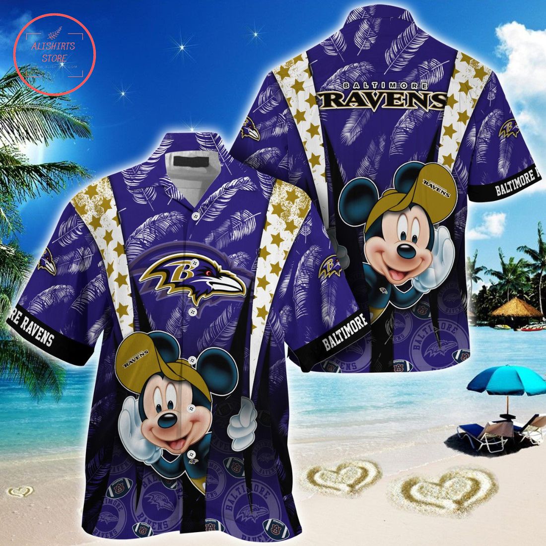 Baltimore Ravens Mickey Mouse Hawaiian Shirt