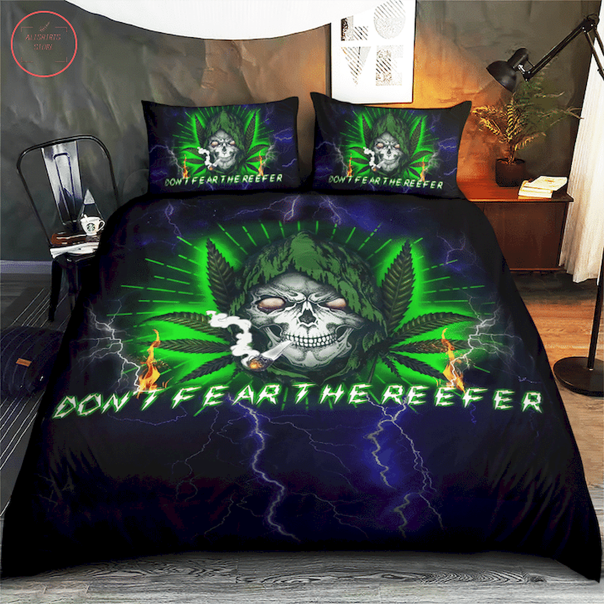 Cannabis Don't Fear the Reefer Bedding Set