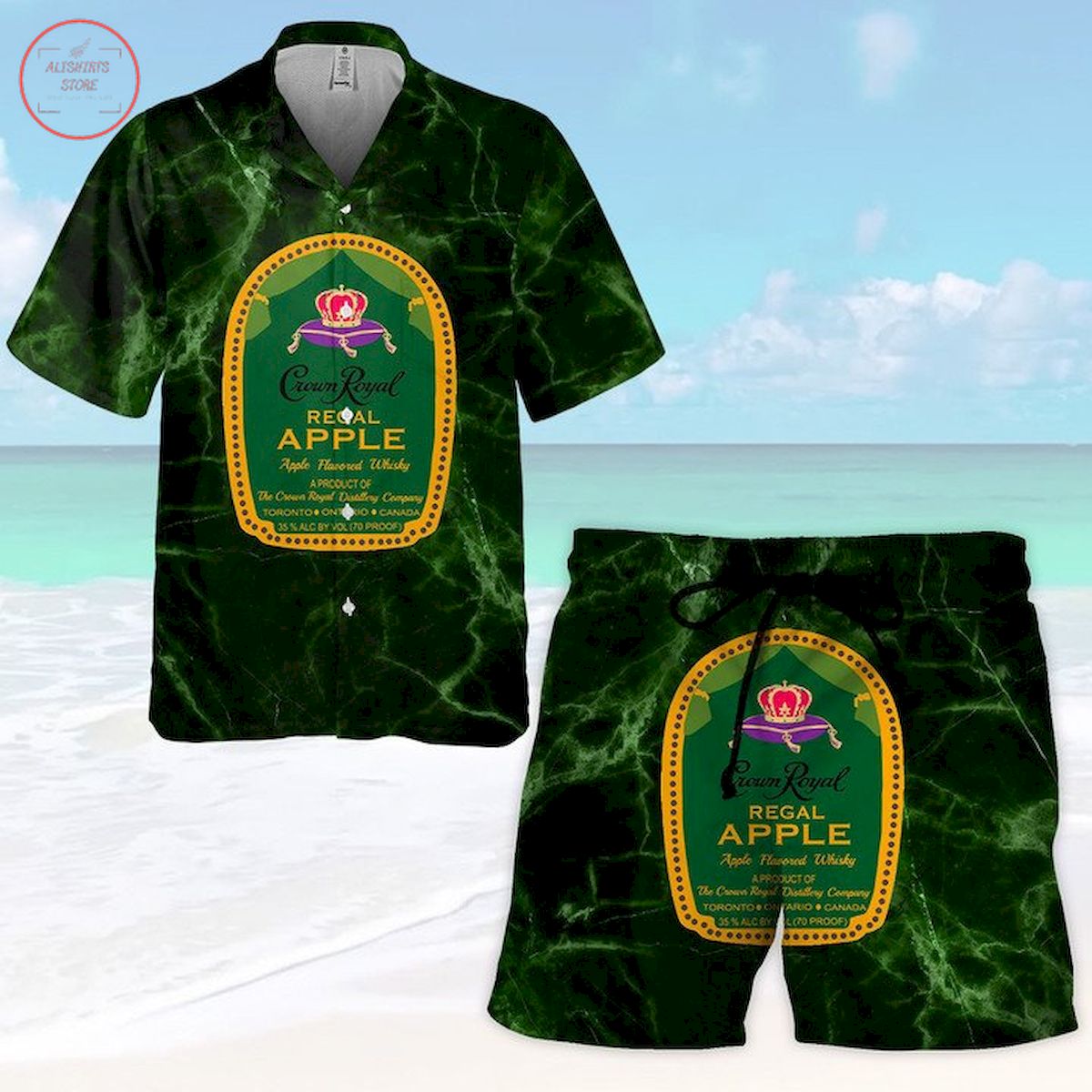 Crown Royal Regal Apple Hawaiian Shirt and Shorts