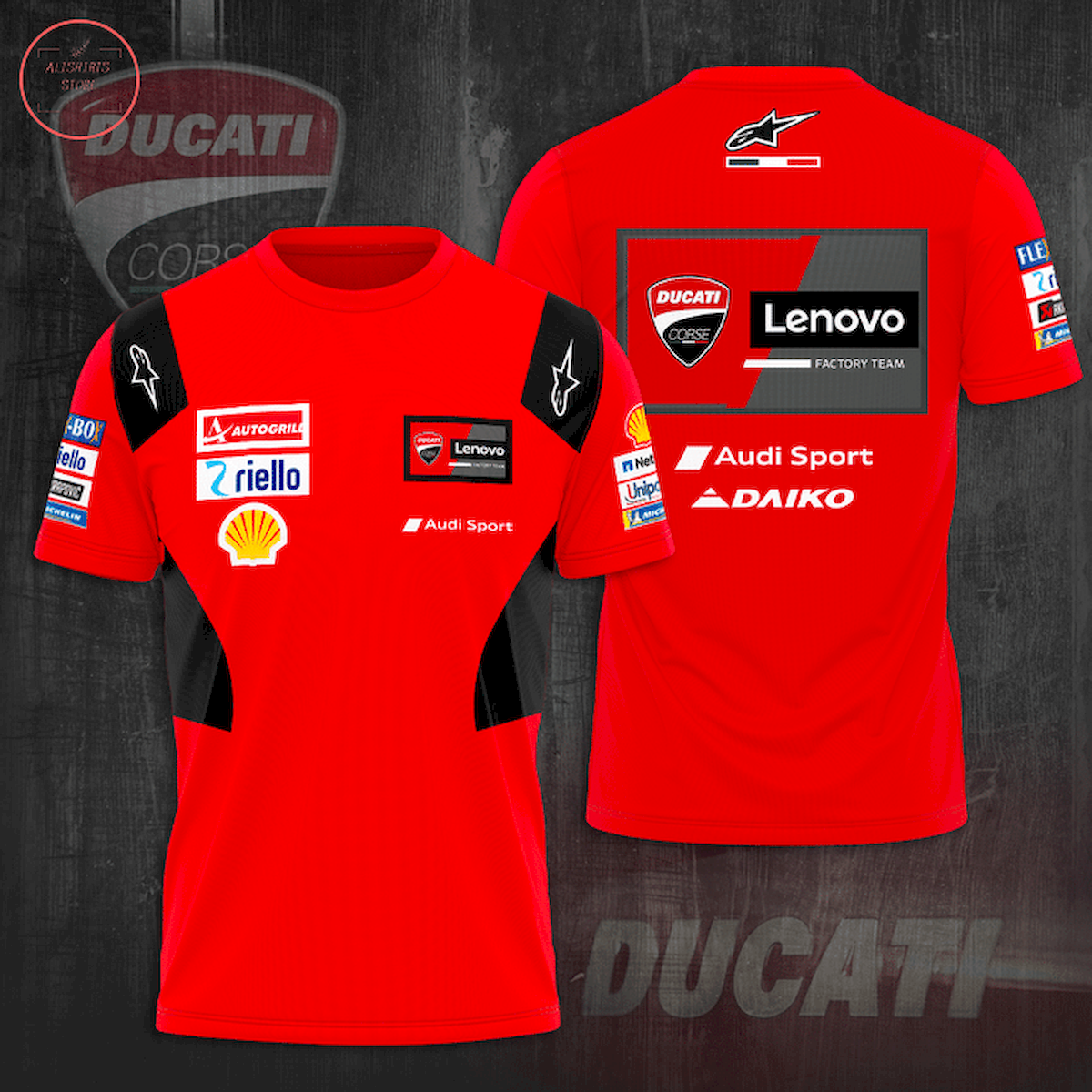 Ducati Lenovo Factory Team All Over Printed Shirts