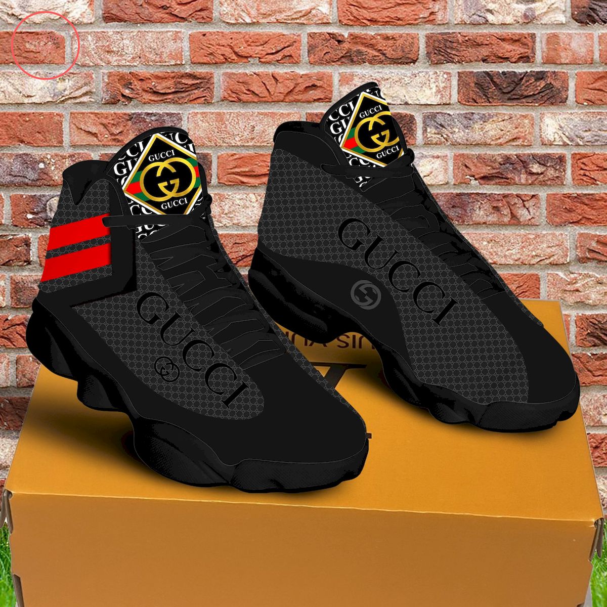 Gucci Black Air Jordan 13 Sneakers Shoes