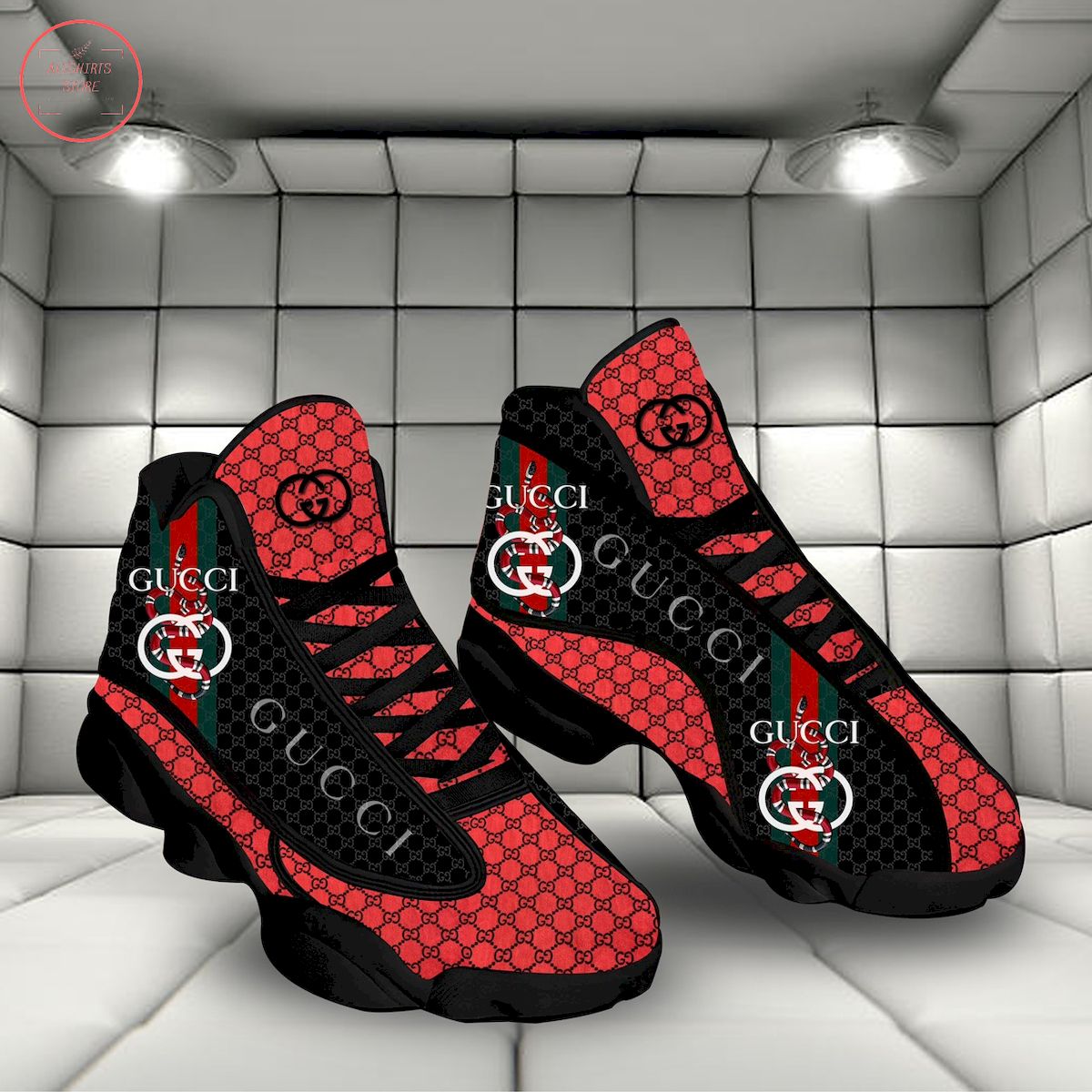 Gucci Black Red Air Jordan 13 Sneakers Shoes