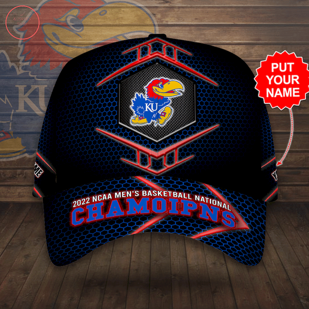 Kansas Jayhawks 2022 NCAA National Champions Personalized Hat Cap