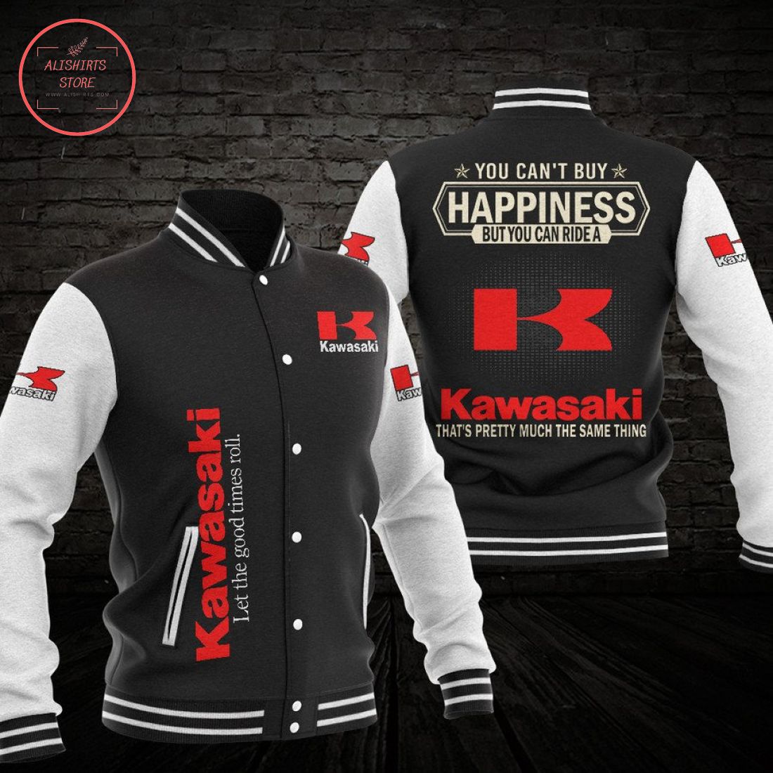 Kawasaki Let the good times roll Happiness Baseball Jacket