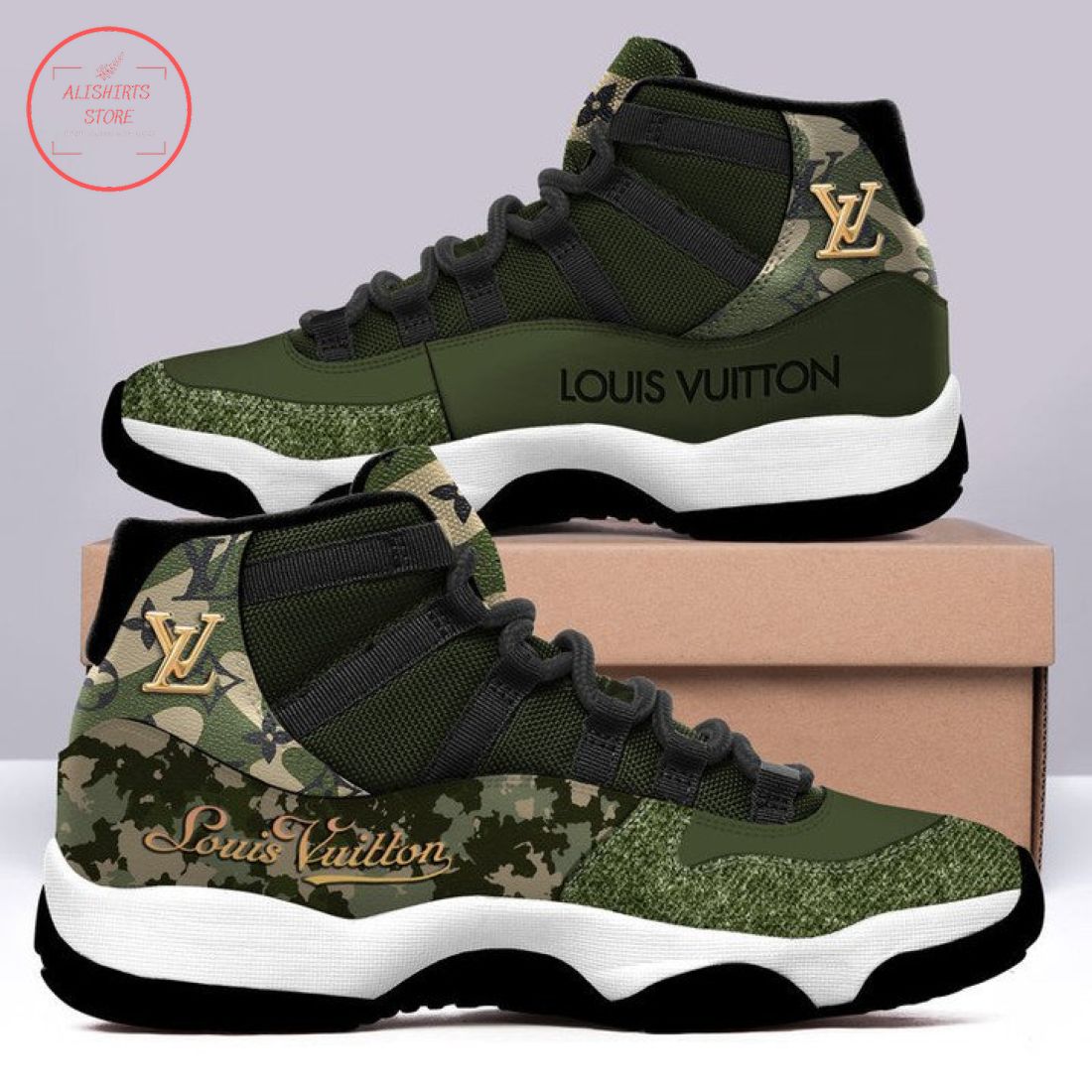 Louis Vuitton LV Camo Air Jordan 11 Sneaker Shoes
