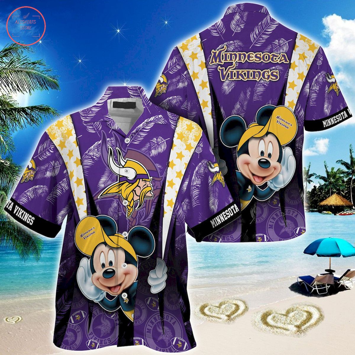 Minnesota Vikings Mickey Mouse Hawaiian Shirt