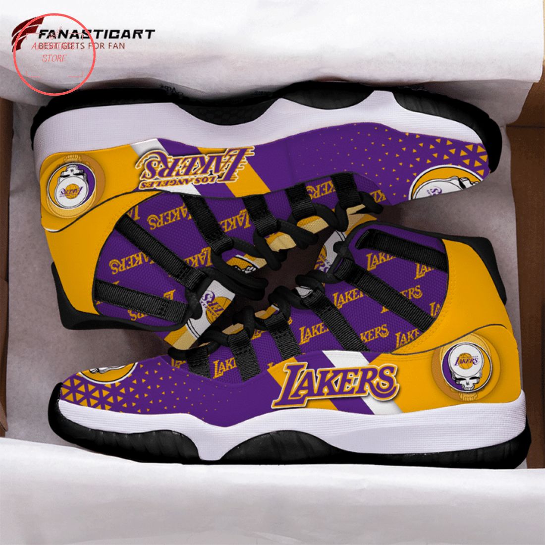 NBA Los Angeles Lakers Air Jordan 11 Sneaker Shoes