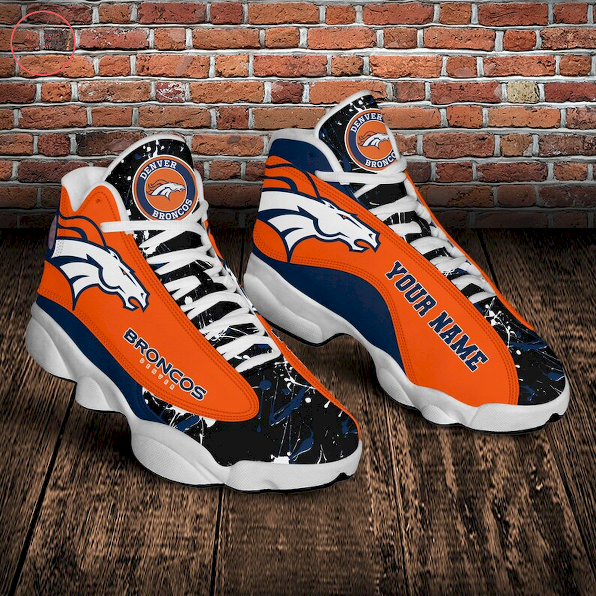 NFL Denver Broncos Personalized Air Jordan 13 Sneaker