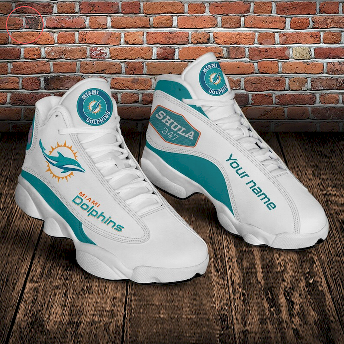NFL Miami Dolphins Personalized Air Jordan 13 Sneaker
