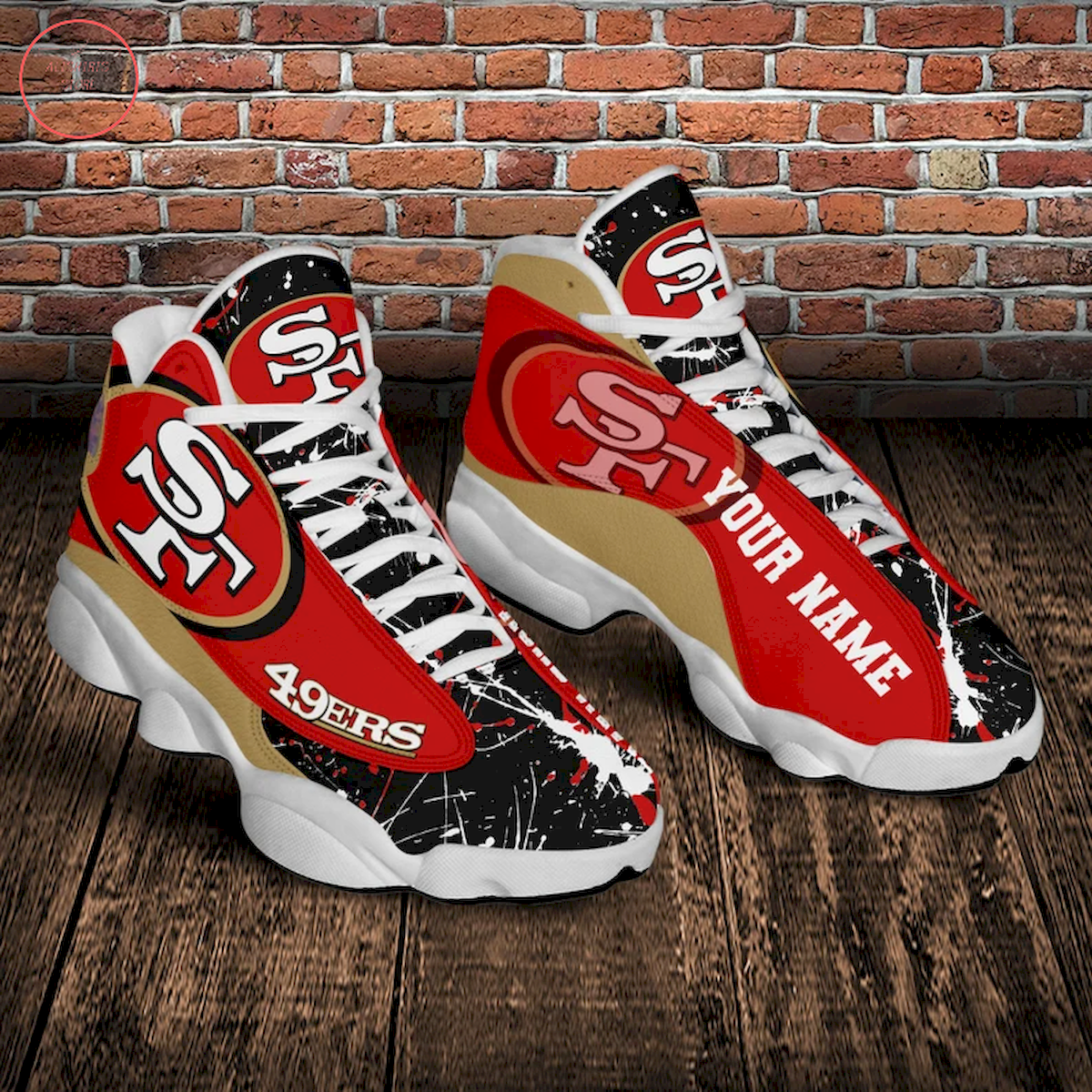 NFL San Francisco 49ers Personalized Air Jordan 13 Sneaker