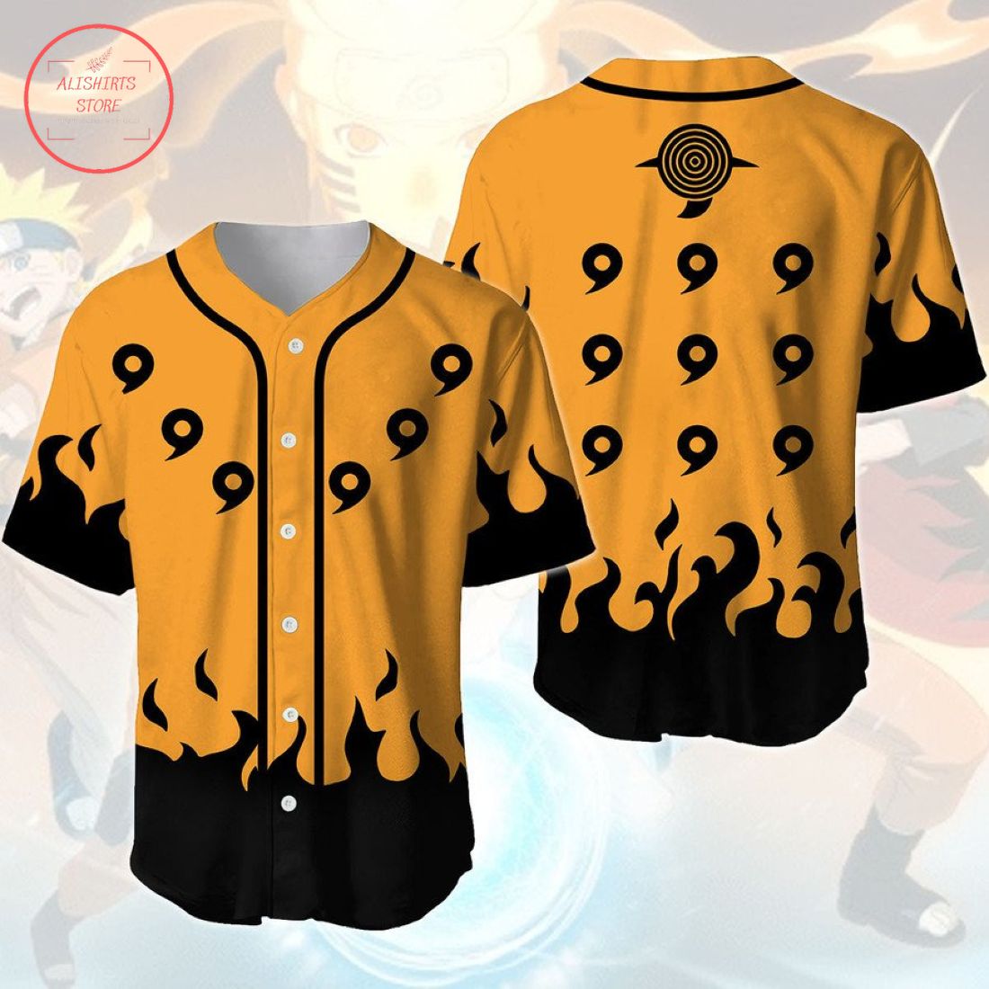 Naruto Nine-Tails Chakra Mode Baseball Jersey