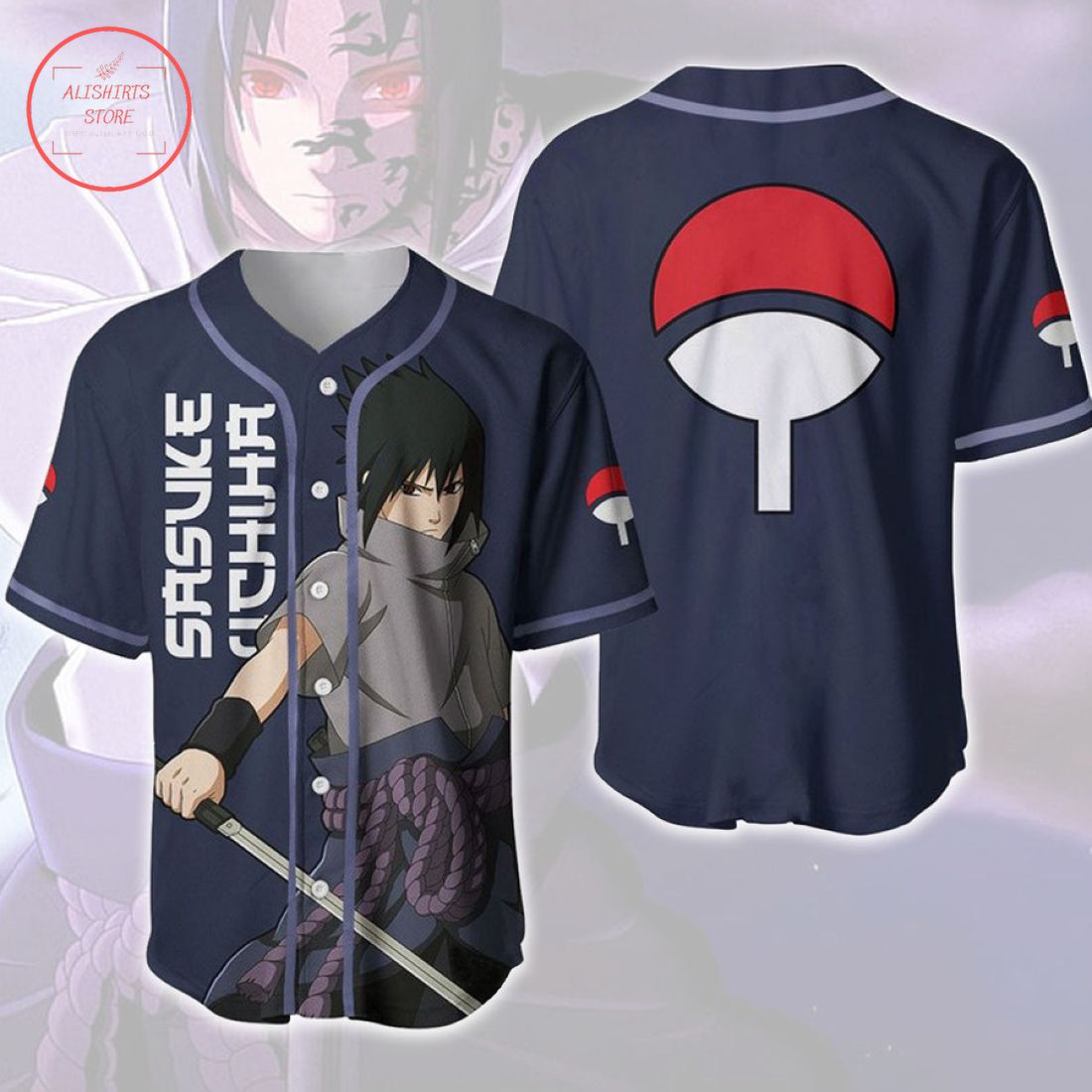 Naruto Sasuke Uchiha Baseball Jersey