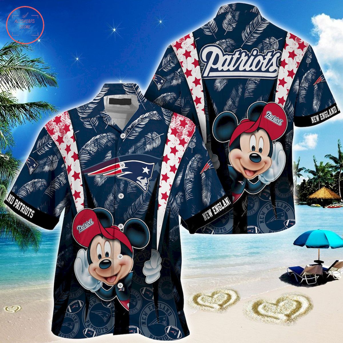 New England Patriots Mickey Mouse Hawaiian Shirt