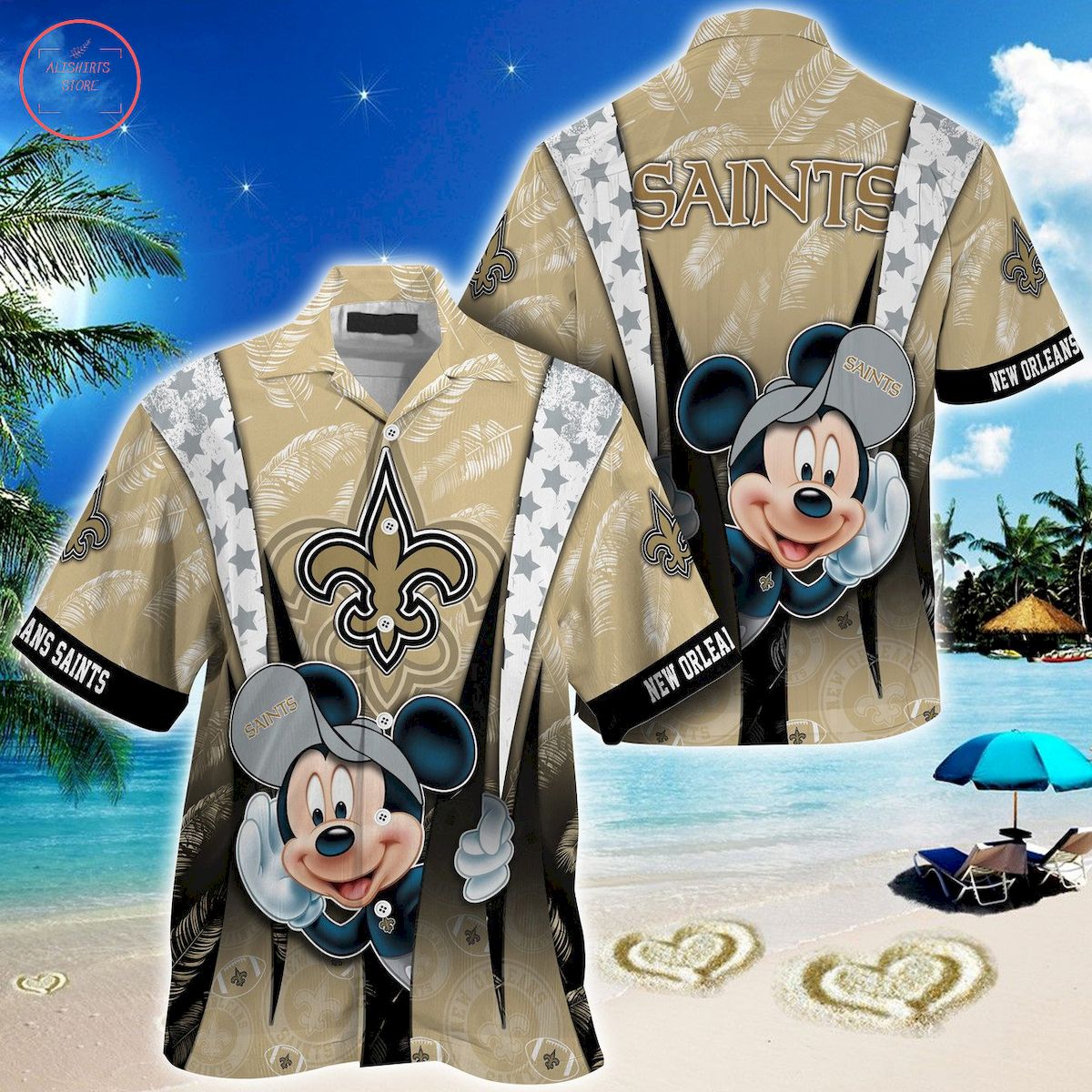 New Orleans Saints Mickey Mouse Hawaiian Shirt