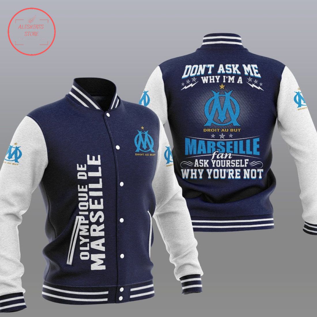 Olympique de Marseille Don't ask me Baseball Jacket