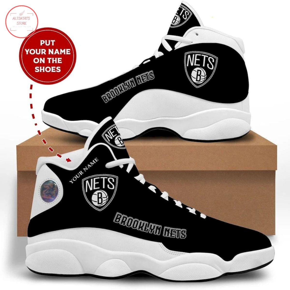 Personalized Brooklyn Nets NBA 2022 Air Jordan 13 Sneakers Shoes