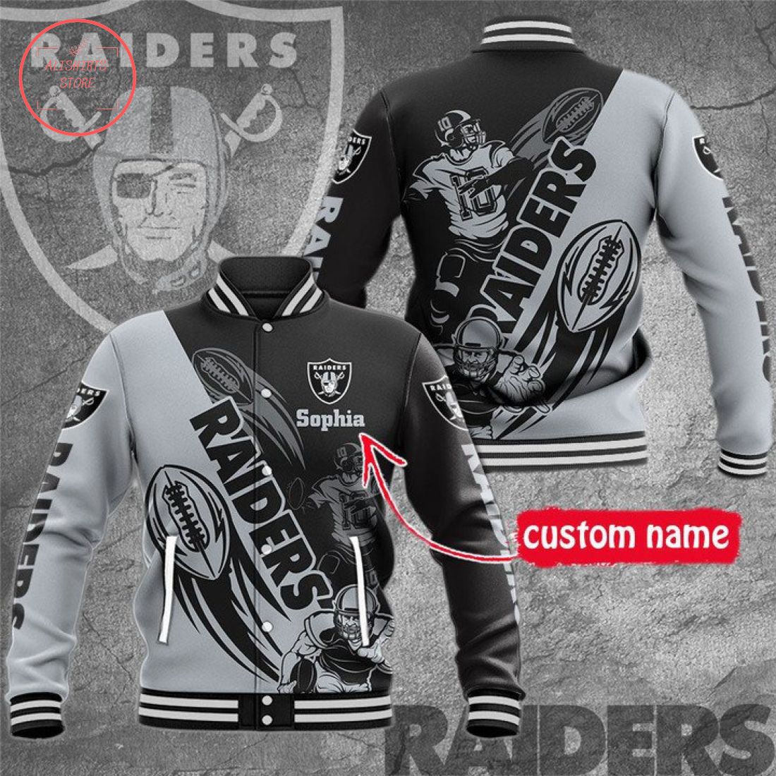 Personalized Las Vegas Raiders Baseball Jacket