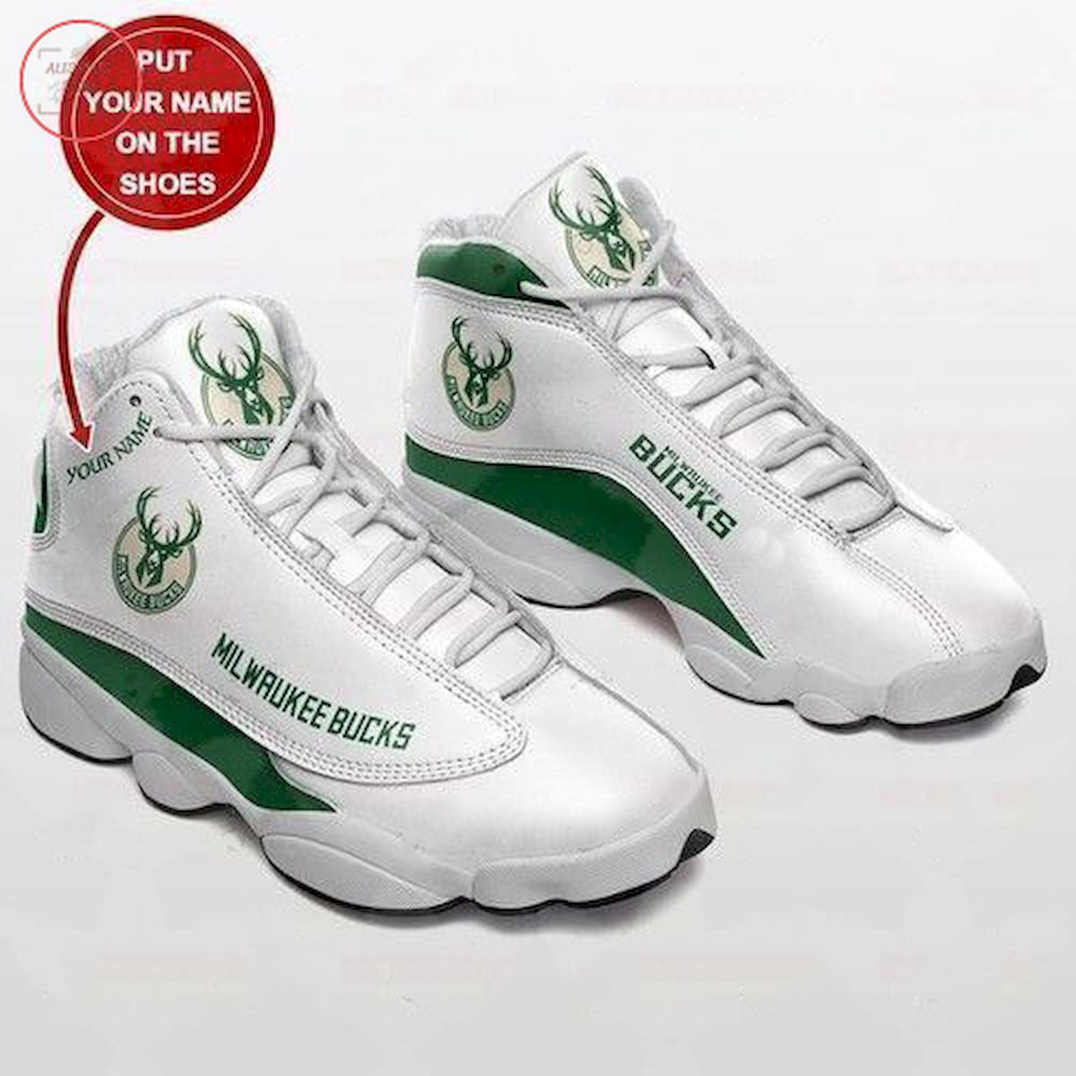 Personalized Milwaukee Bucks NBA Air Jordan 13 Sneaker