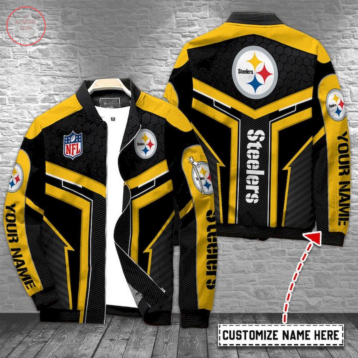 Pittsburgh Steelers Personalized Bomber Jacket
