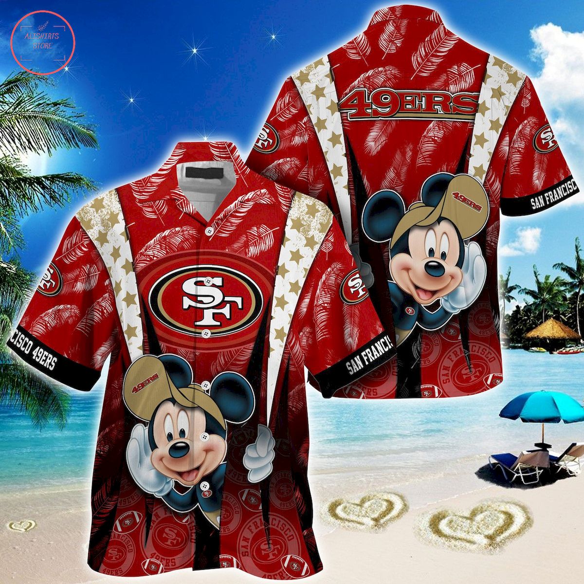 San Francisco 49ers Mickey Mouse Hawaiian Shirt