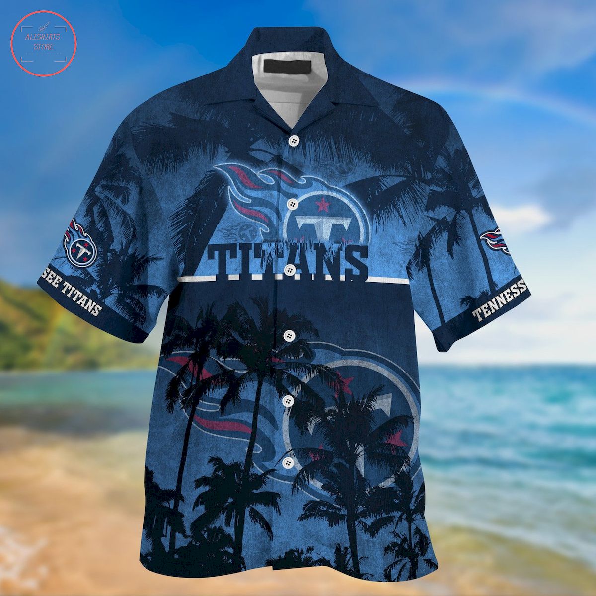 Tennessee Titans Palm Hawaiian Shirt