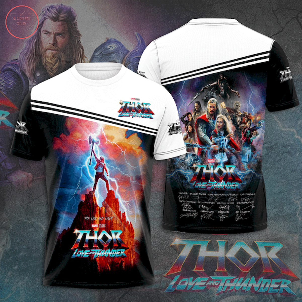Thor Love and Thunder Signatures T-shirt 3d