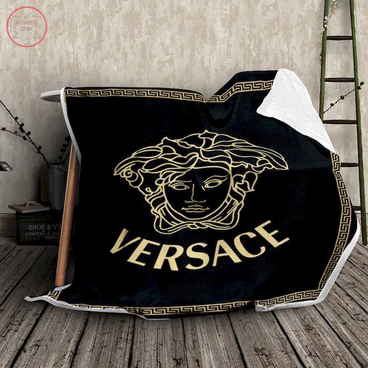 Versace Logo Italy Fleece Blanket