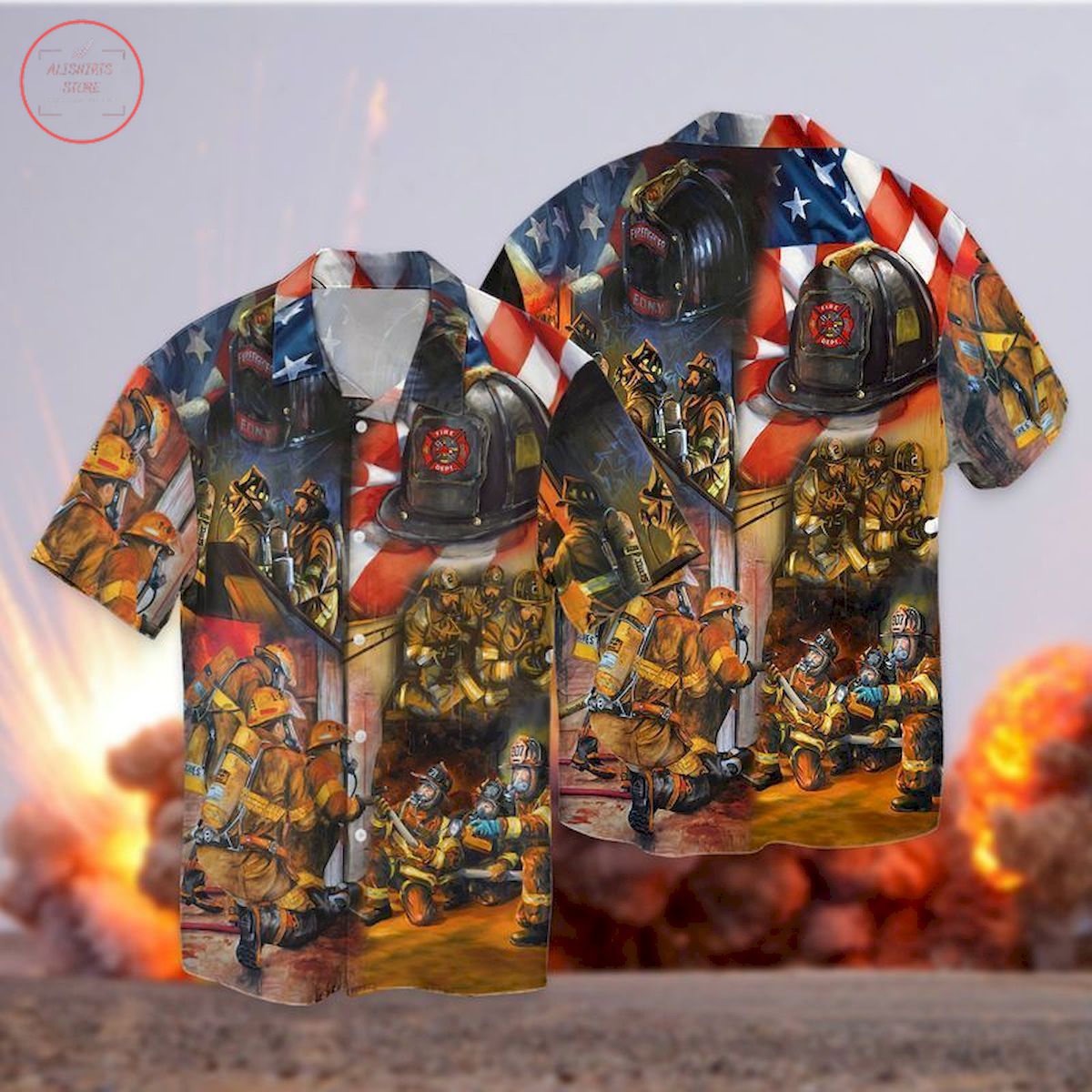 4th Of July Independence Day Firefighter Hawaiian Shirt