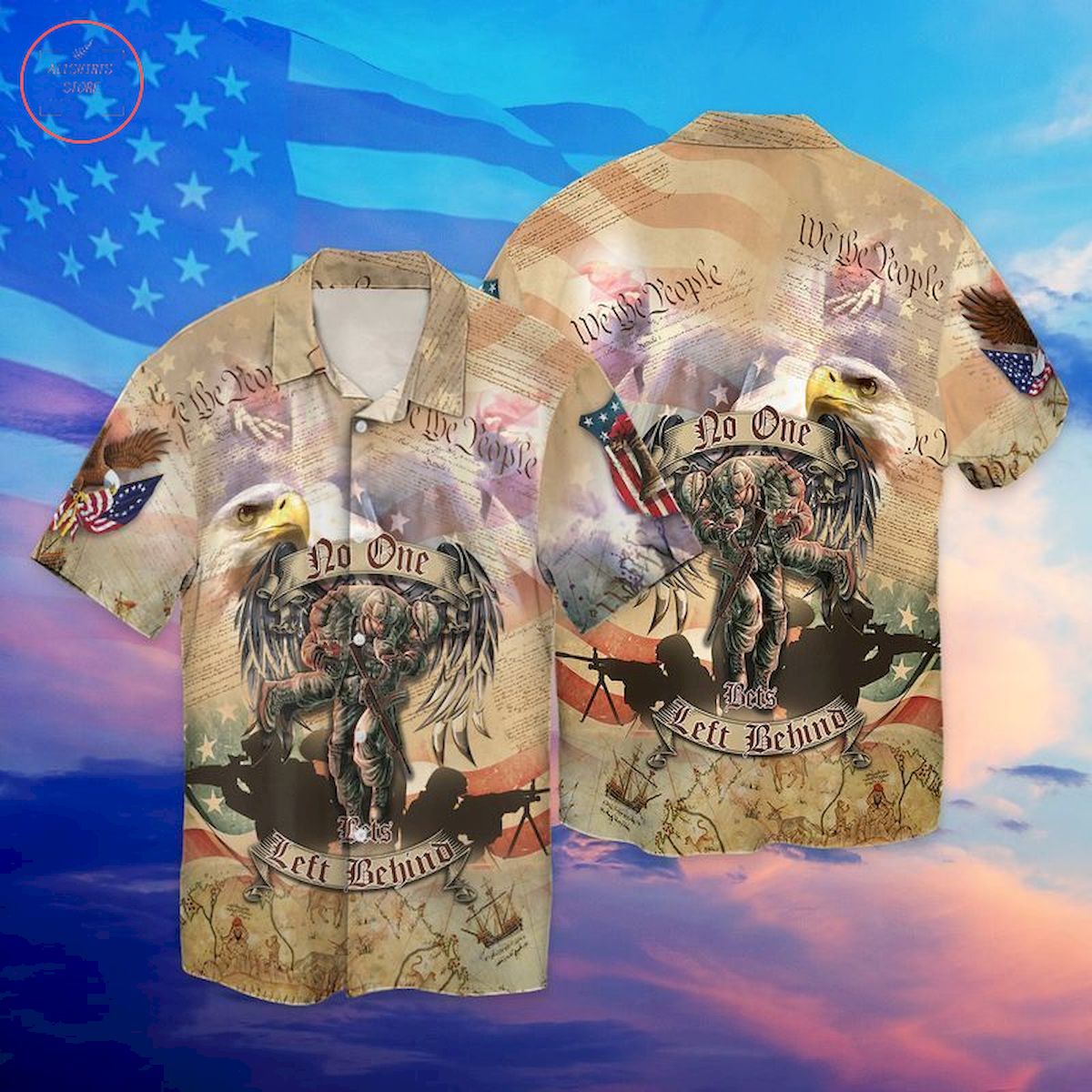 4th Of July Independence Day Memorial Day Veteran No One Left Behind Hawaiian Shirt