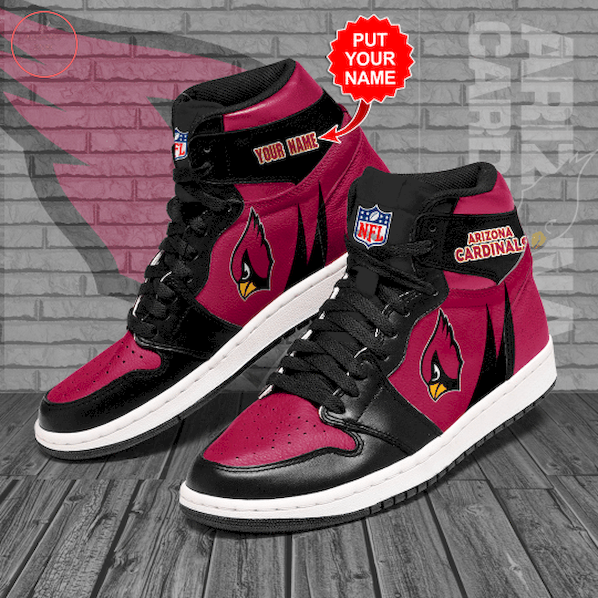 Arizona Cardinals NFL Custom High Air Jordan 1 Sneakers