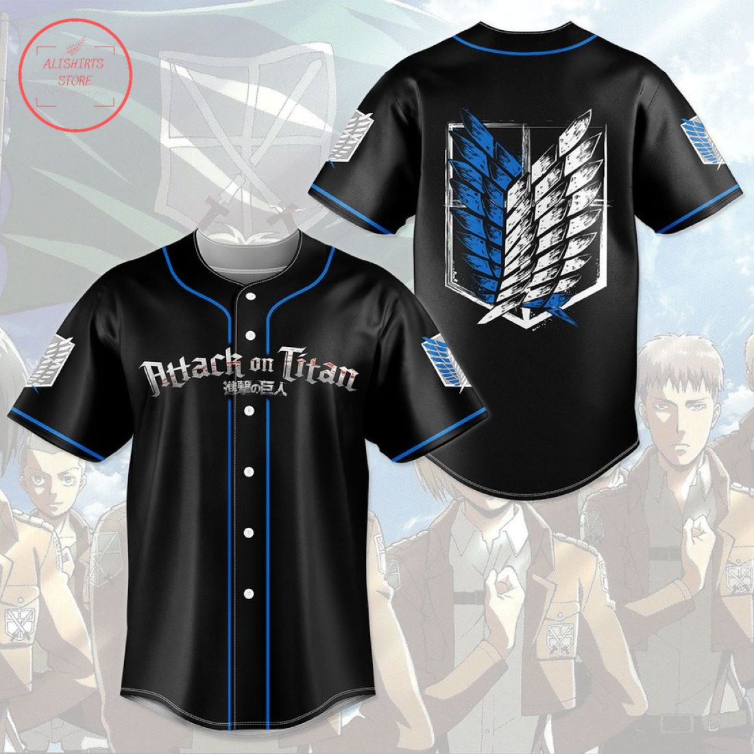 Attack On Titan Baseball Jersey