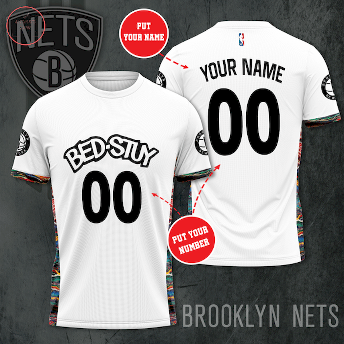 Brooklyn Nets NBA Customized All Over Printed Shirt