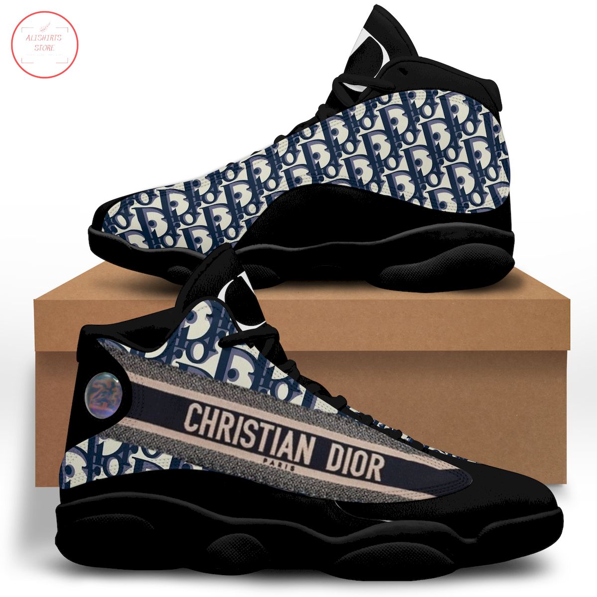 Christian Dior Paris Black Air Jordan 13 Sneaker Shoes