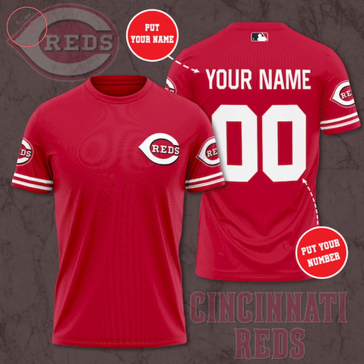 Cincinnati Reds MLB Personalized T-Shirt 3d