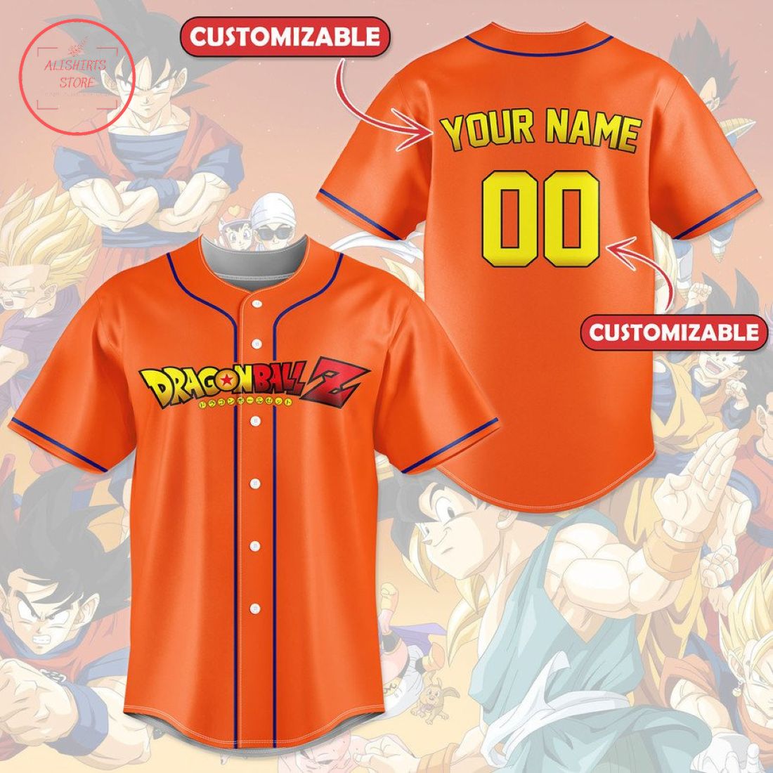 Dragon Ball Z Customized Baseball Jersey