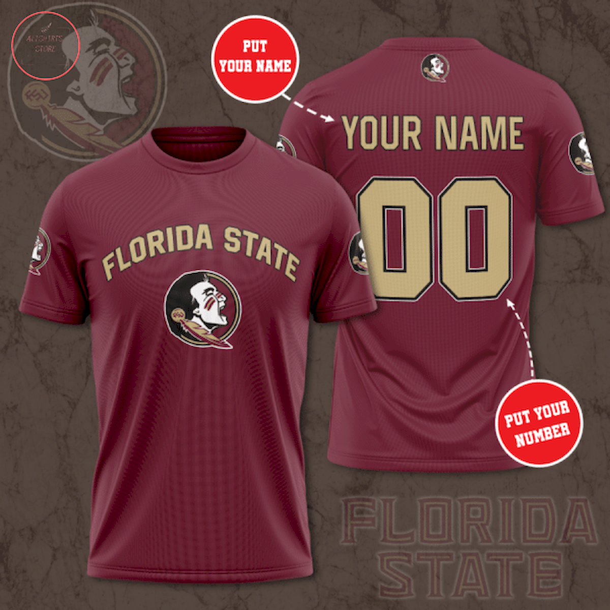 Florida State Seminoles NCAA Personalized T-Shirt 3d