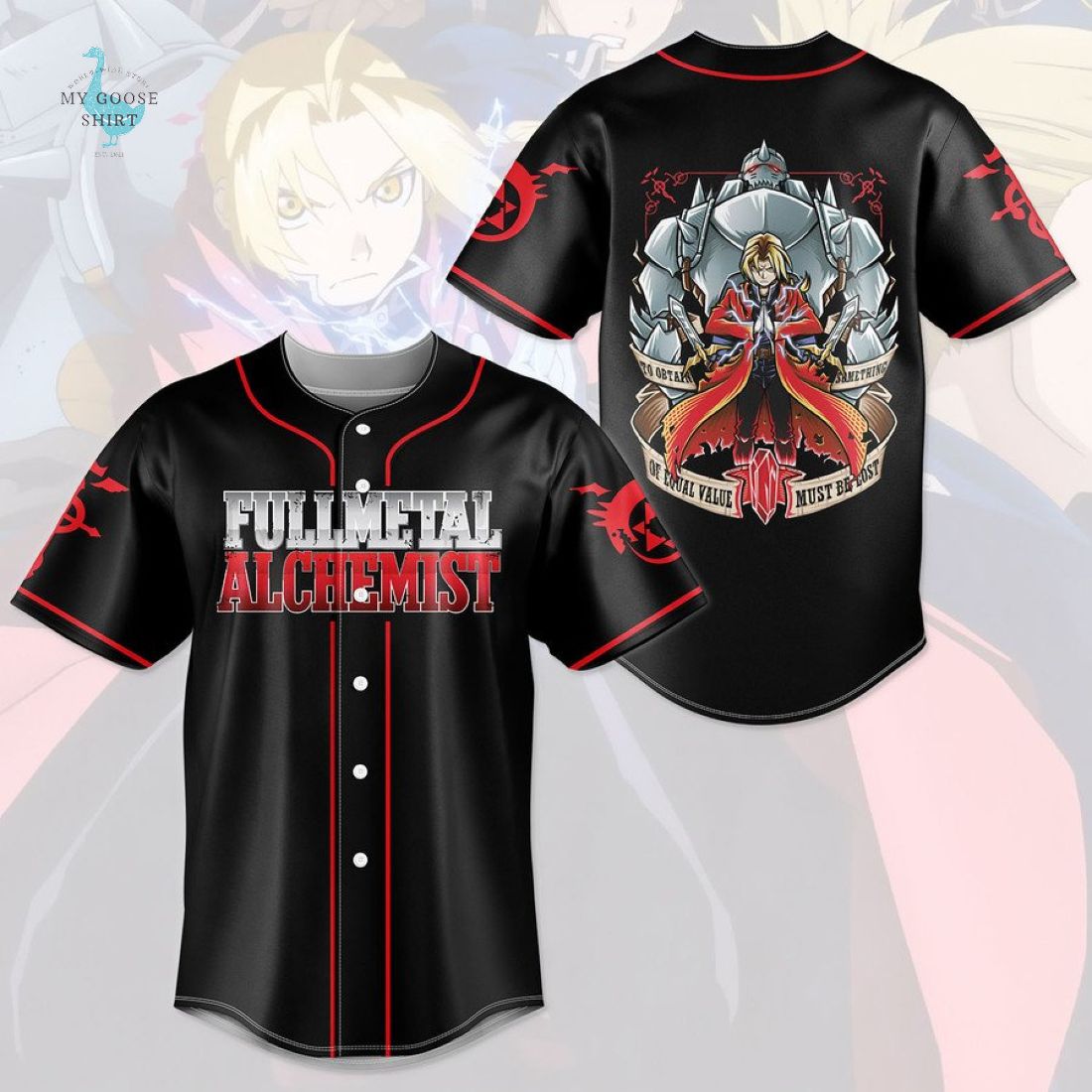 Fullmetal Alchemist Baseball Jersey