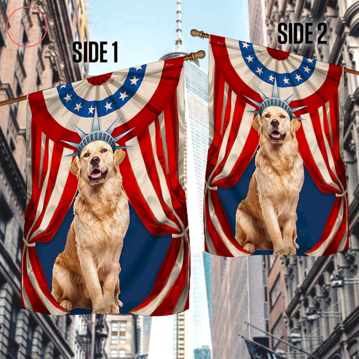 Golden Retriever Flag Happy Independence Day For 4th Of July