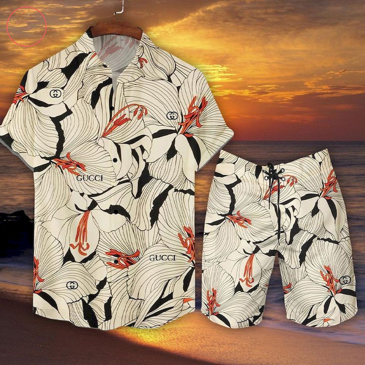 Gucci Flower Hawaiian Shirt and Shorts