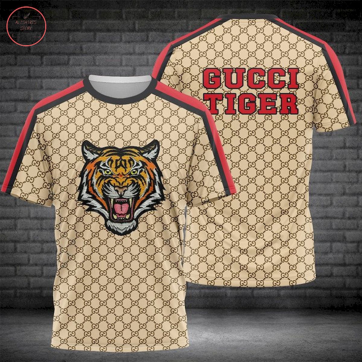Gucci Tiger Italy Luxury Brand All Over Printed Shirt