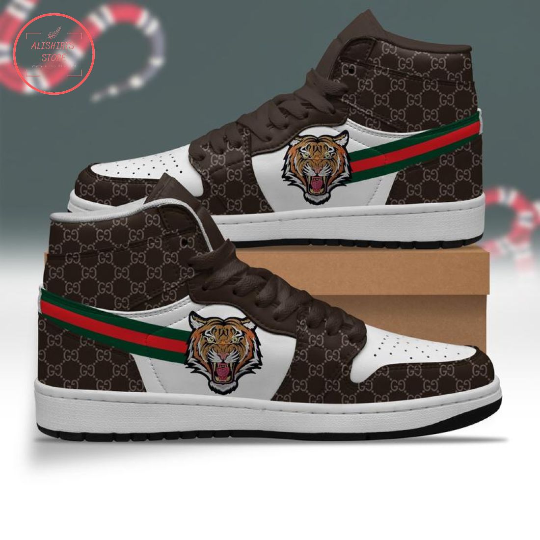 Gucci Tiger Logo High Air Jordan 1 Sneakers