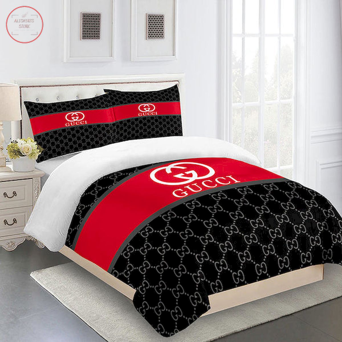 Gucci bedding set red and black Luxury bed sheets
