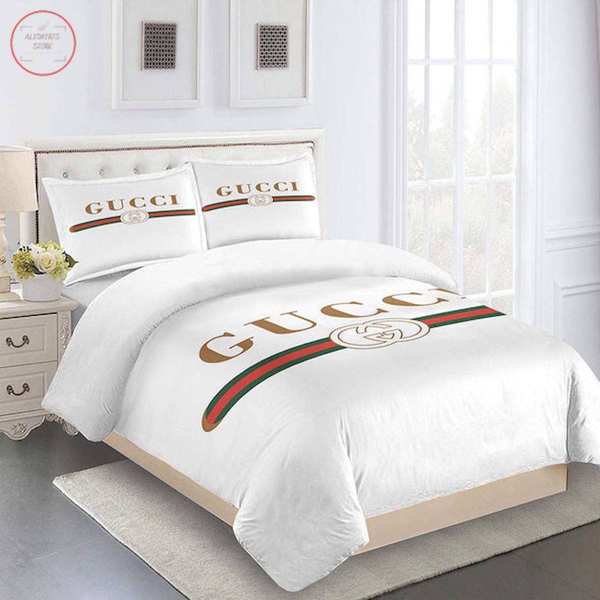 Gucci bedding set white Luxury bed sheets