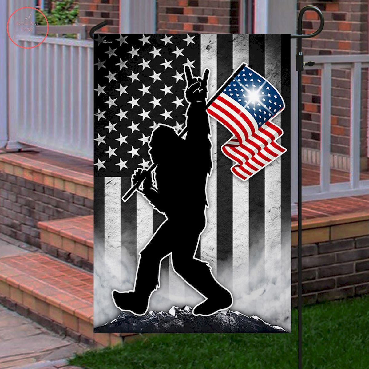Happy July 4th Day Flag Bigfoot Independence Day Flag