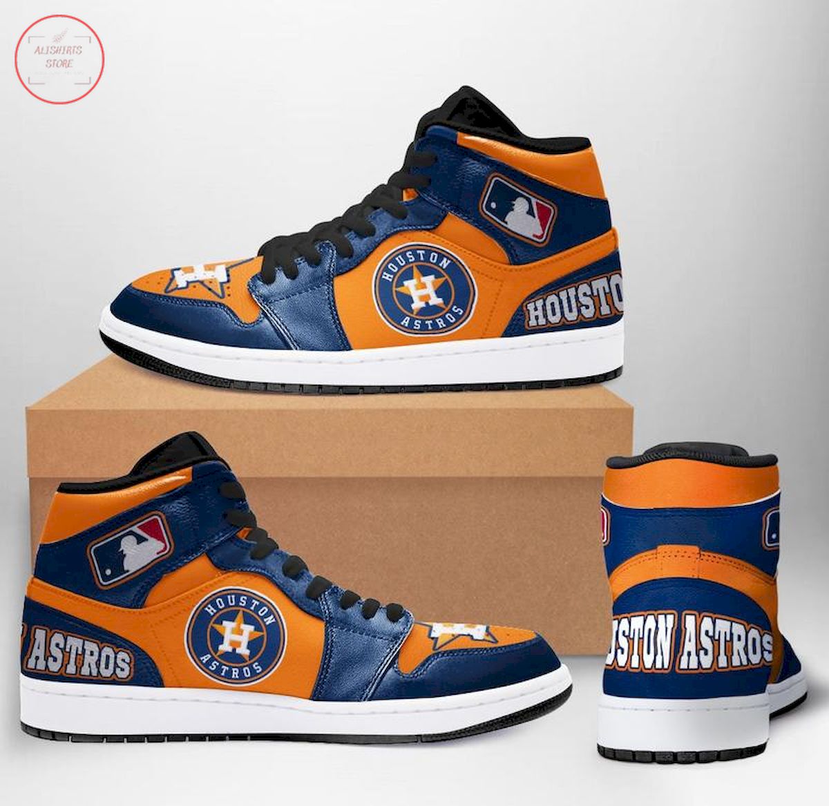 Houston Astros MLB High Air Jordan 1 Sneakers Shoes