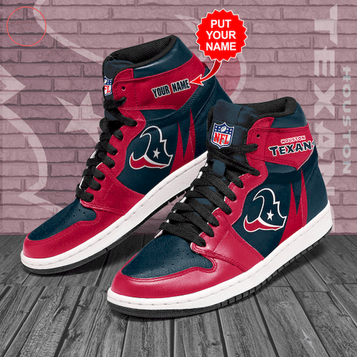 Houston Texans NFL Custom High Air Jordan 1 Sneakers