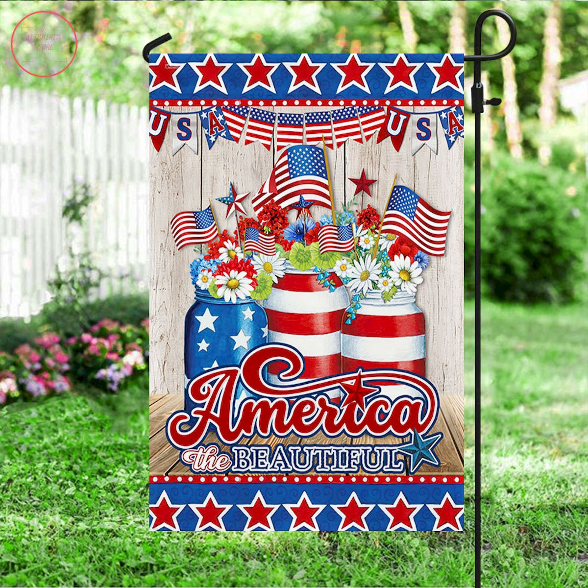 Independence Day 4th July Patriotic Flowers America The Beautiful Flag