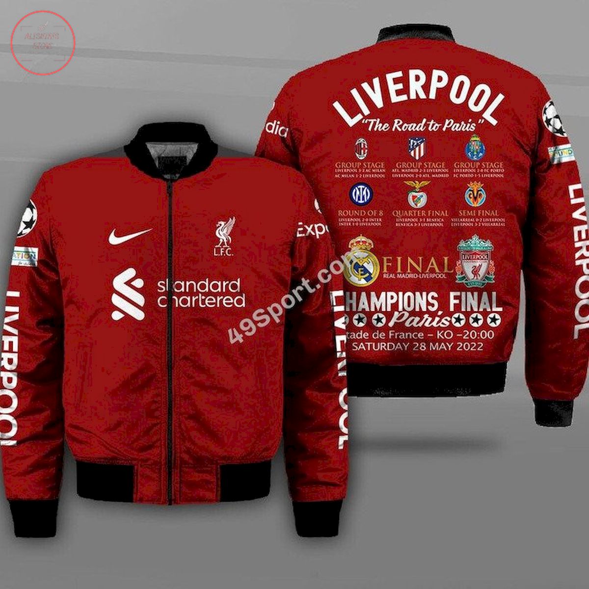 Liverpool Champions League Final Paris 2022 Bomber Jacket
